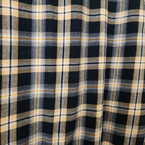Banana Republic Men's Plaid Untucked Fit Shirt Navy Yellow Checkered Casual - Picture 5 of 8